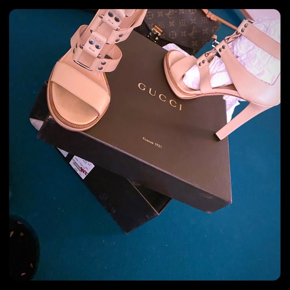 Shoes - Gucci gladiator  heels leather size 37 gently use.